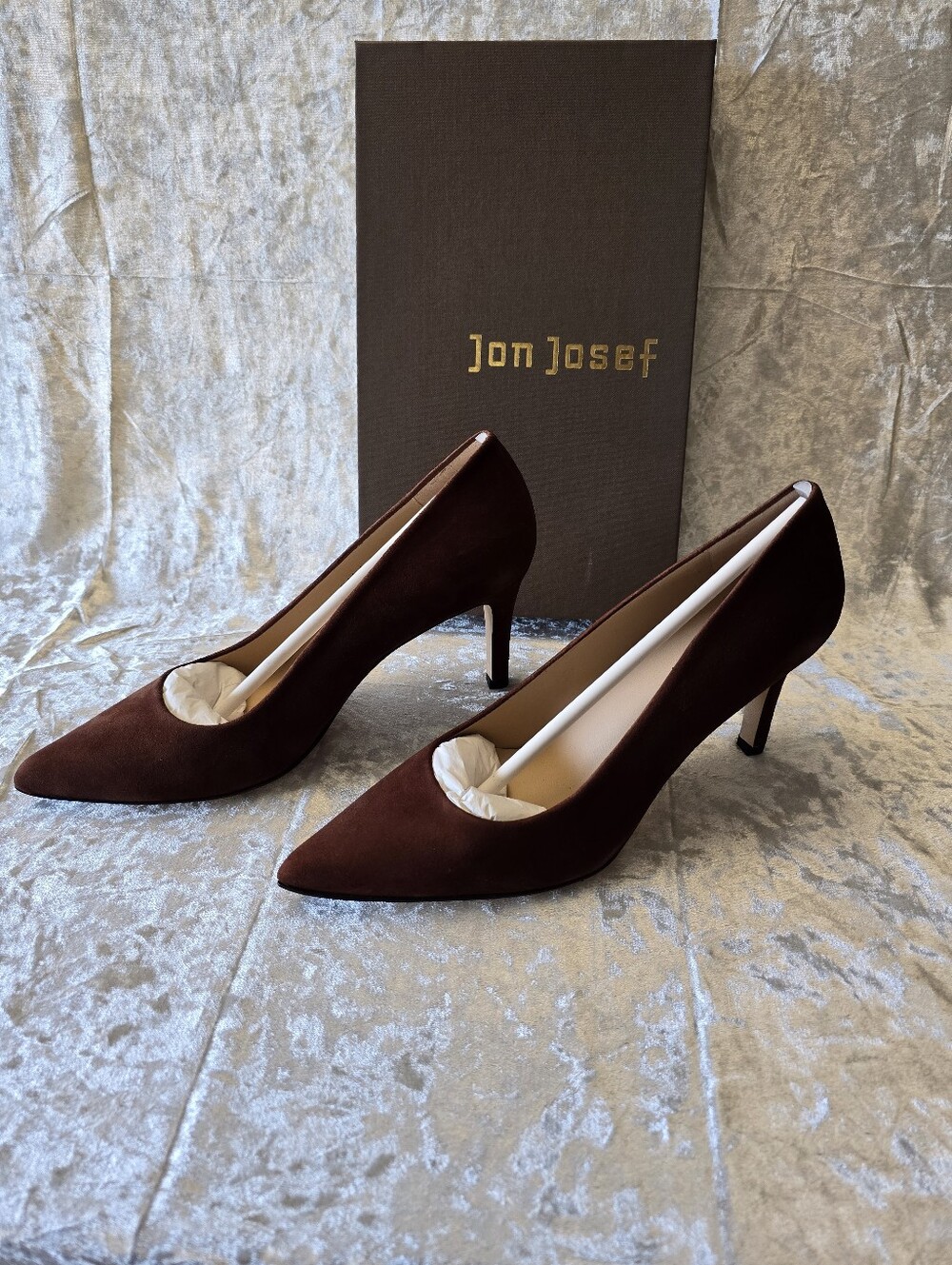 Jon Josef Women's Brown Suede Pointed-Toe Pumps - Picture 3 of 8